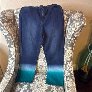 Susan Graver Ombré Blue Denim Crop Jeans